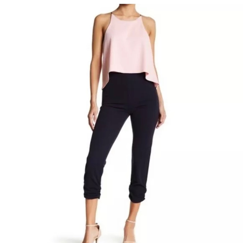 NWT Love Ady Womens Halter Overlay Jumpsuit